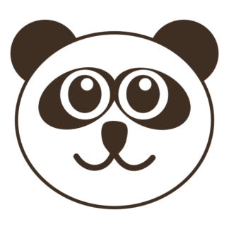 Smiling Panda Decal (Brown)